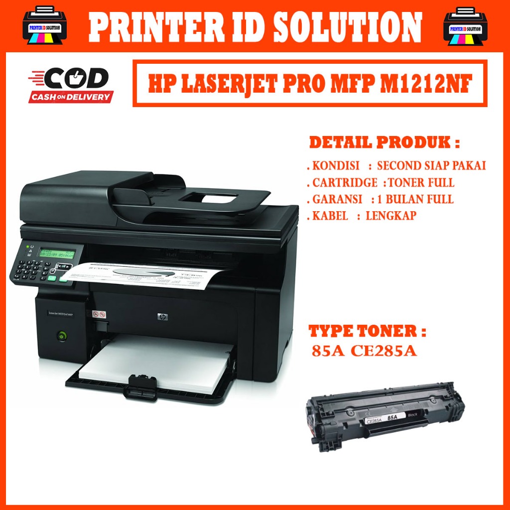 PRINTER HP LASERJET PRO M1212NF MFP PRINT SCAN COPY A4 F4
