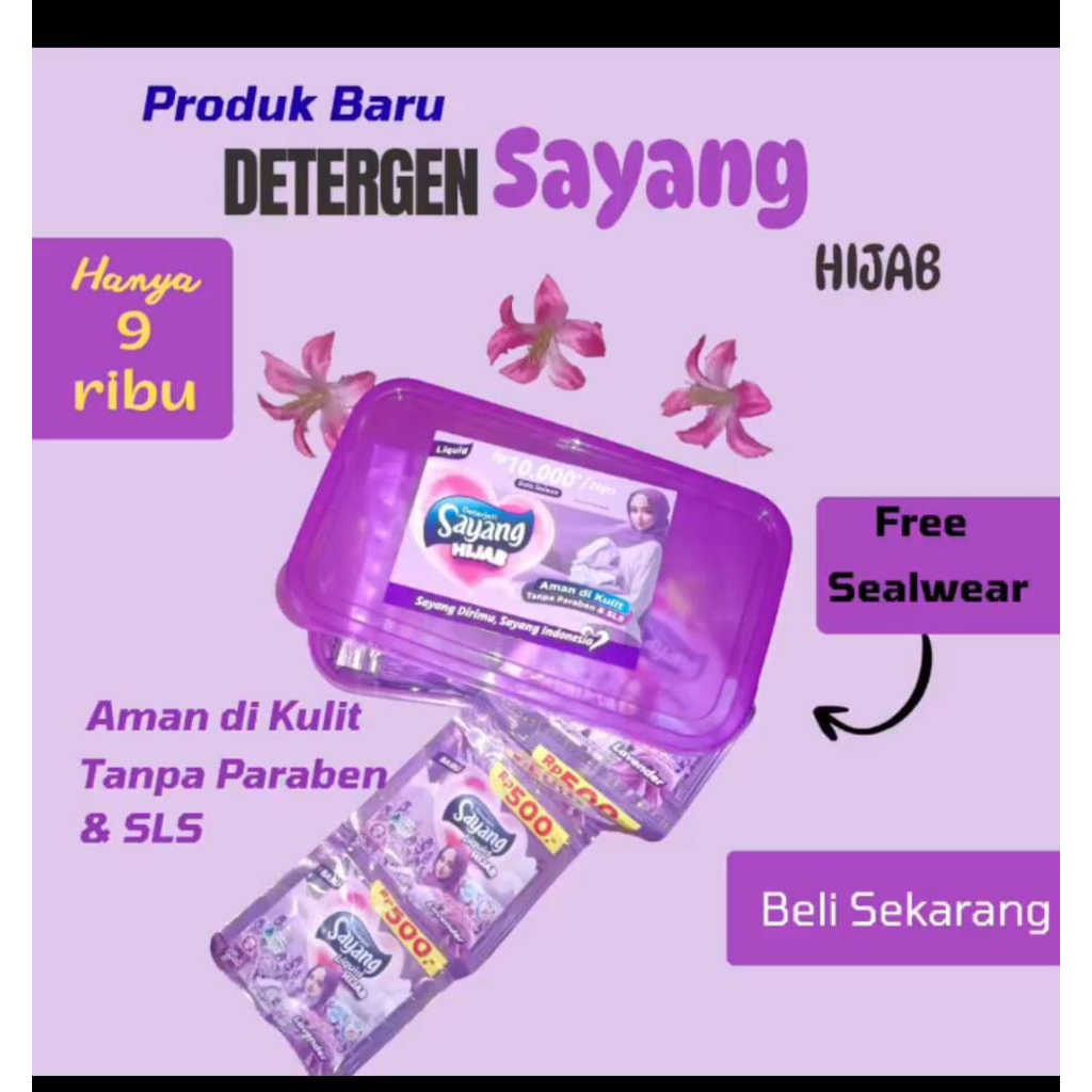 Detergen Sayang 1 Dus isi 6 Tepak (1 Tepak isi 24pcs) Sabun Cuci Baju Murah