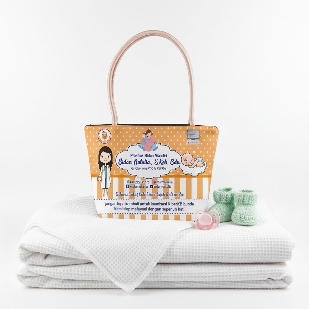 Tas Souvenir TALI SUMBU Custom Partus Bidan Poned Ultah Lebaran Imlek Promosi HANDBAG TOTEBAG
