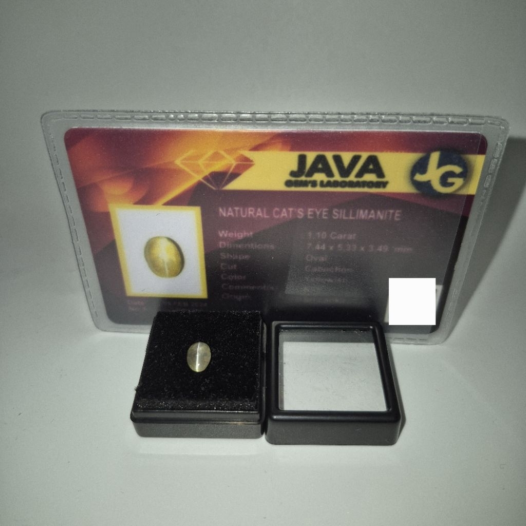 1.10 ct batu permata Natural Cat's Eye Sillimanite, permata natural cat's eye sillimanite 1.10ct dim