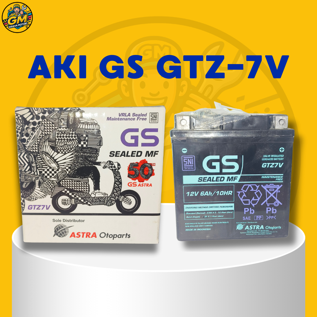 Aki Motor GS GTZ7V 12V 6Ah Original