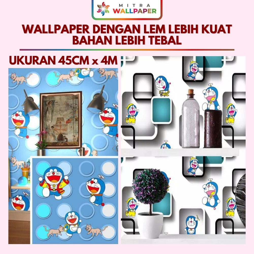 Wallpaper sticker Doraemon Wallpaper dinding kamar anak cowok Walpaper stiker dinding kamar anak