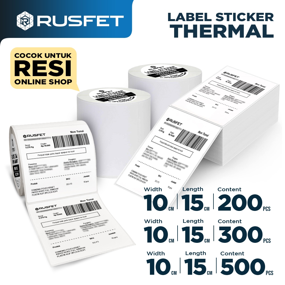 Stiker Thermal Label Barcode/Label Resi Thermal 100 x 150mm