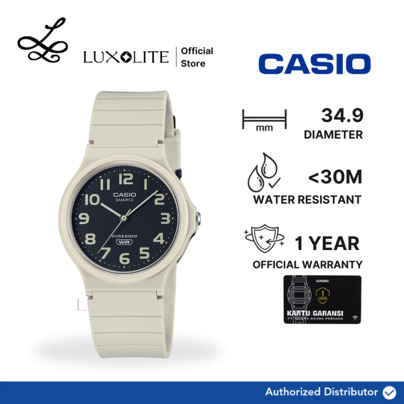 [Luxolite] CASIO Jam Tangan Unisex Analog MQ-24UC-8BDF/MQ-24UC-8B/MQ-24UC-8 Beige Resin Strap