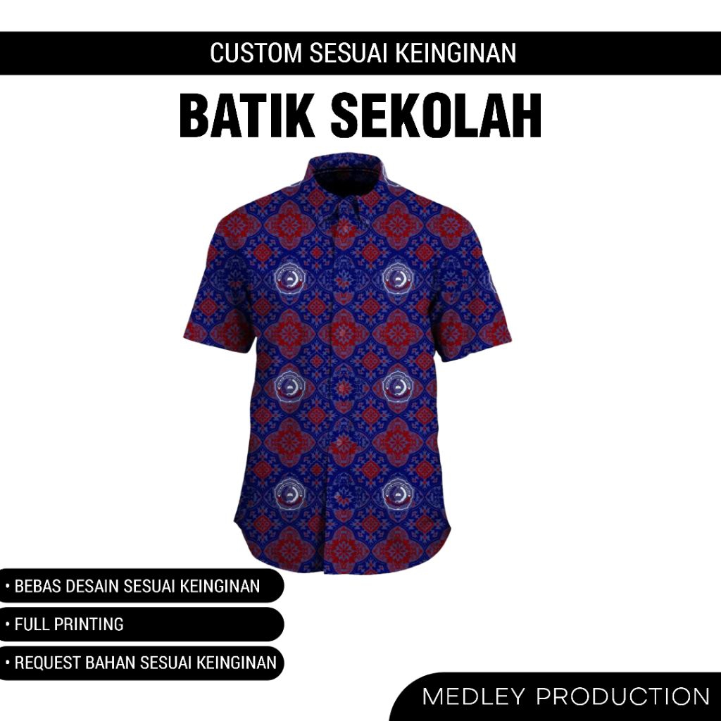 Custom Sesuai Keinginan Batik Seragam Sekolah SD SMP SMP
