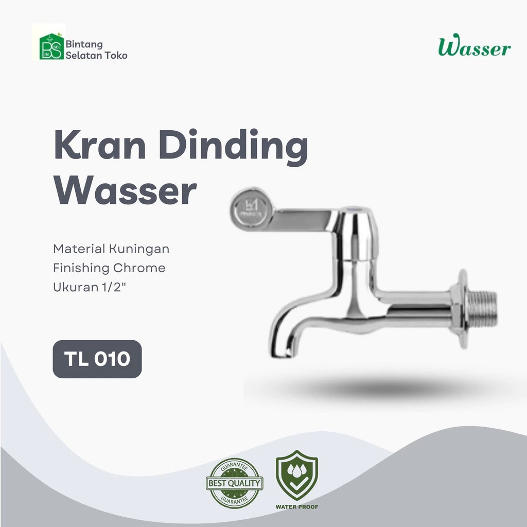 Wasser Kran Tembok Air Dingin Keran Dinding 1/2" TL-010