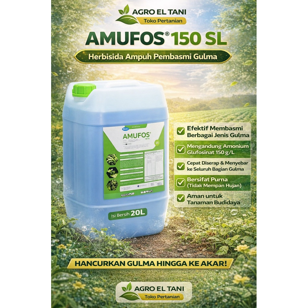 AMUFOS Herbisida 20 Liter Original | Pembasmi Gulma & Rumput Sampai Akar