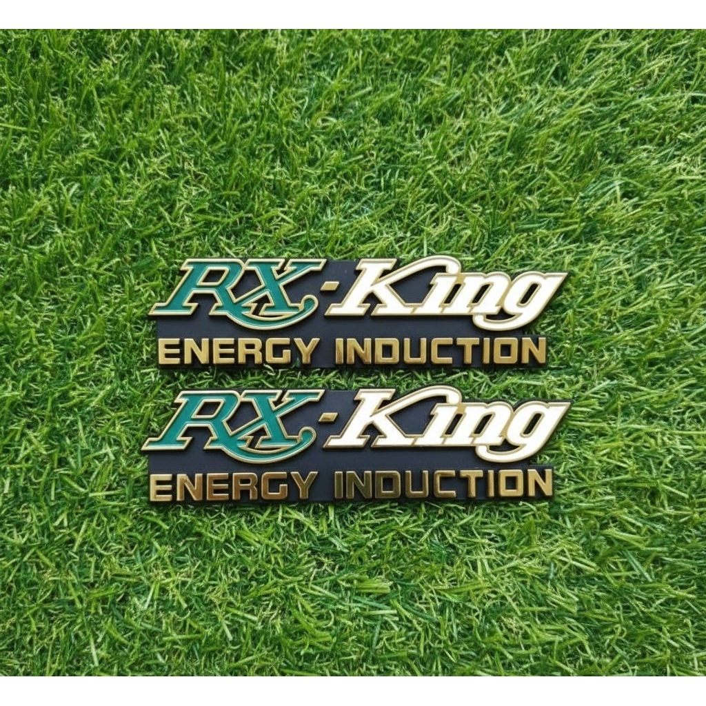 Sepasang Emblem Logo RxKing Energy induction Variasi Tempong Aku RX King New,