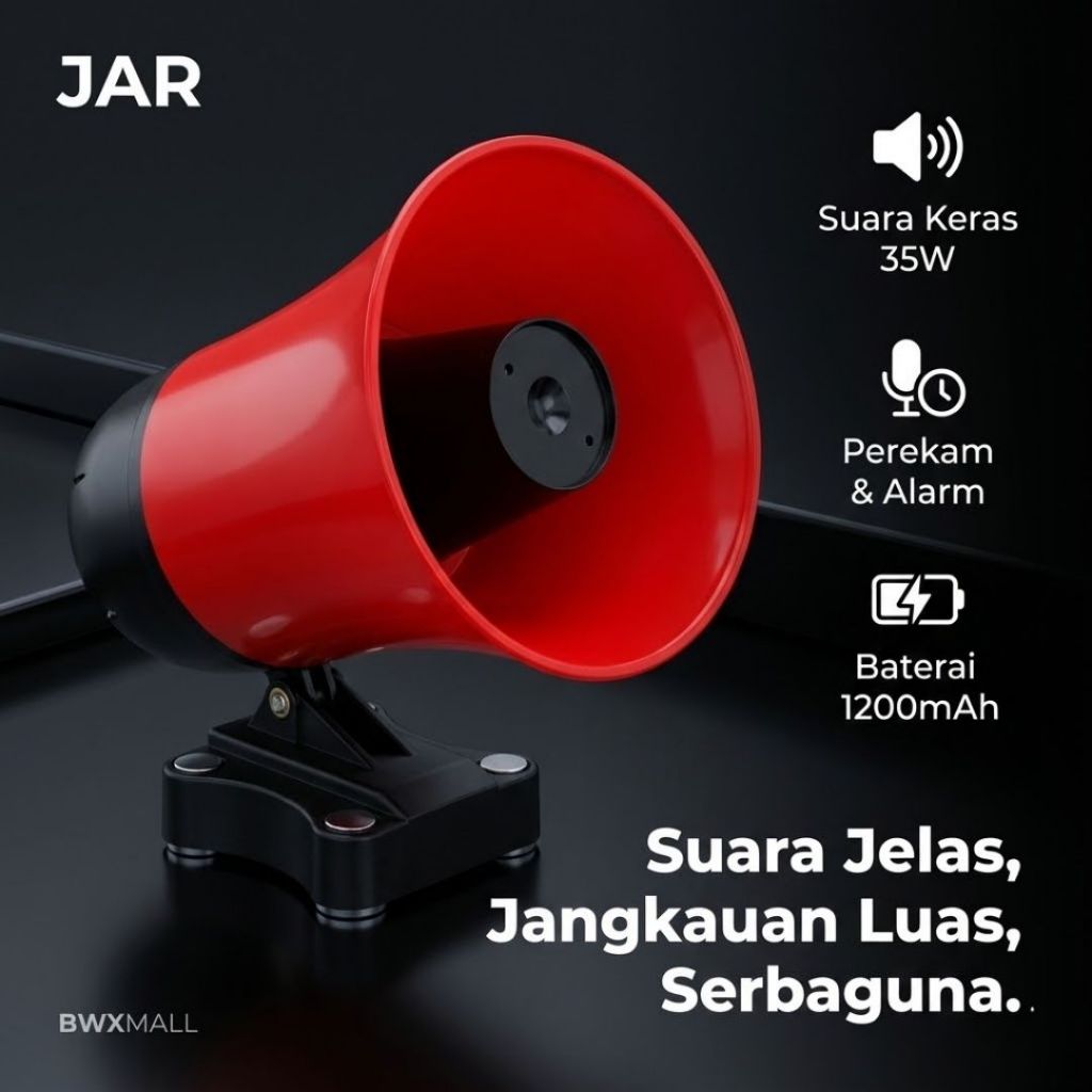 Speaker Toa Atap Mobil Magnet Kuat JAR YW-668S Megaphone 35W Pengeras Suara Rekam Otomatis Sirine Pa