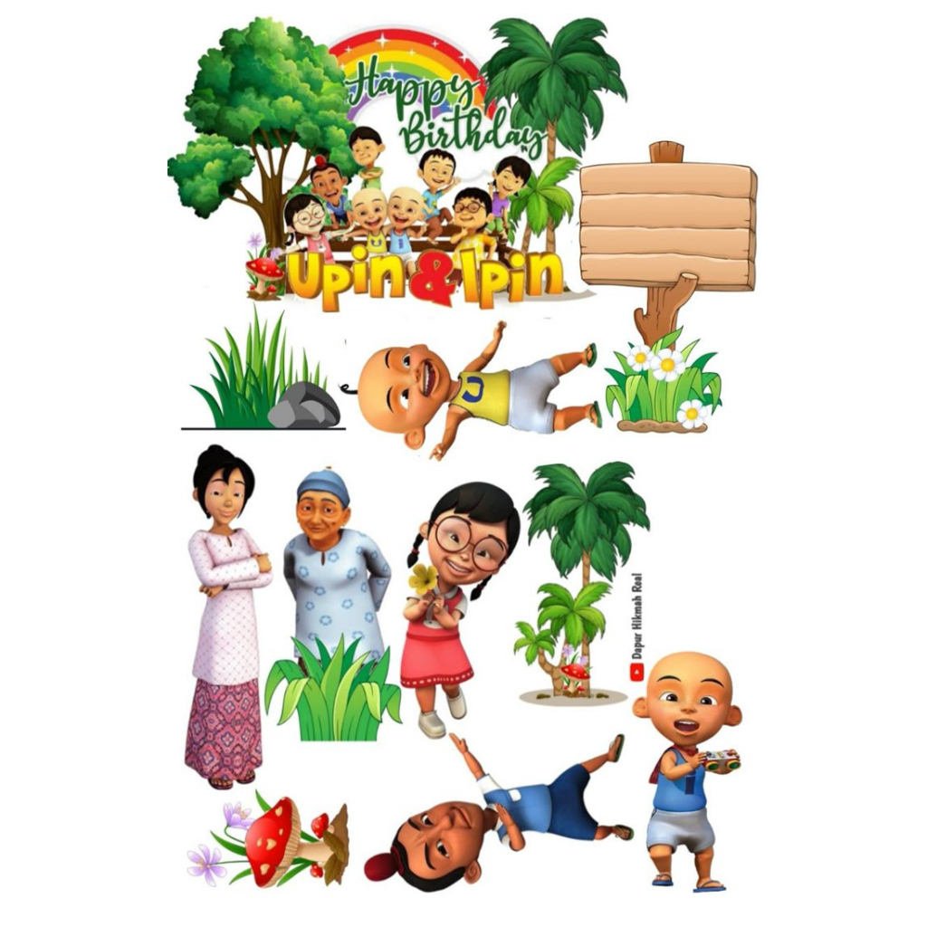 Topper UPIN&IPIN Custom Nama | Hiasan Cake UPIN&IPIN | Topper Kue UPIN&IPIN