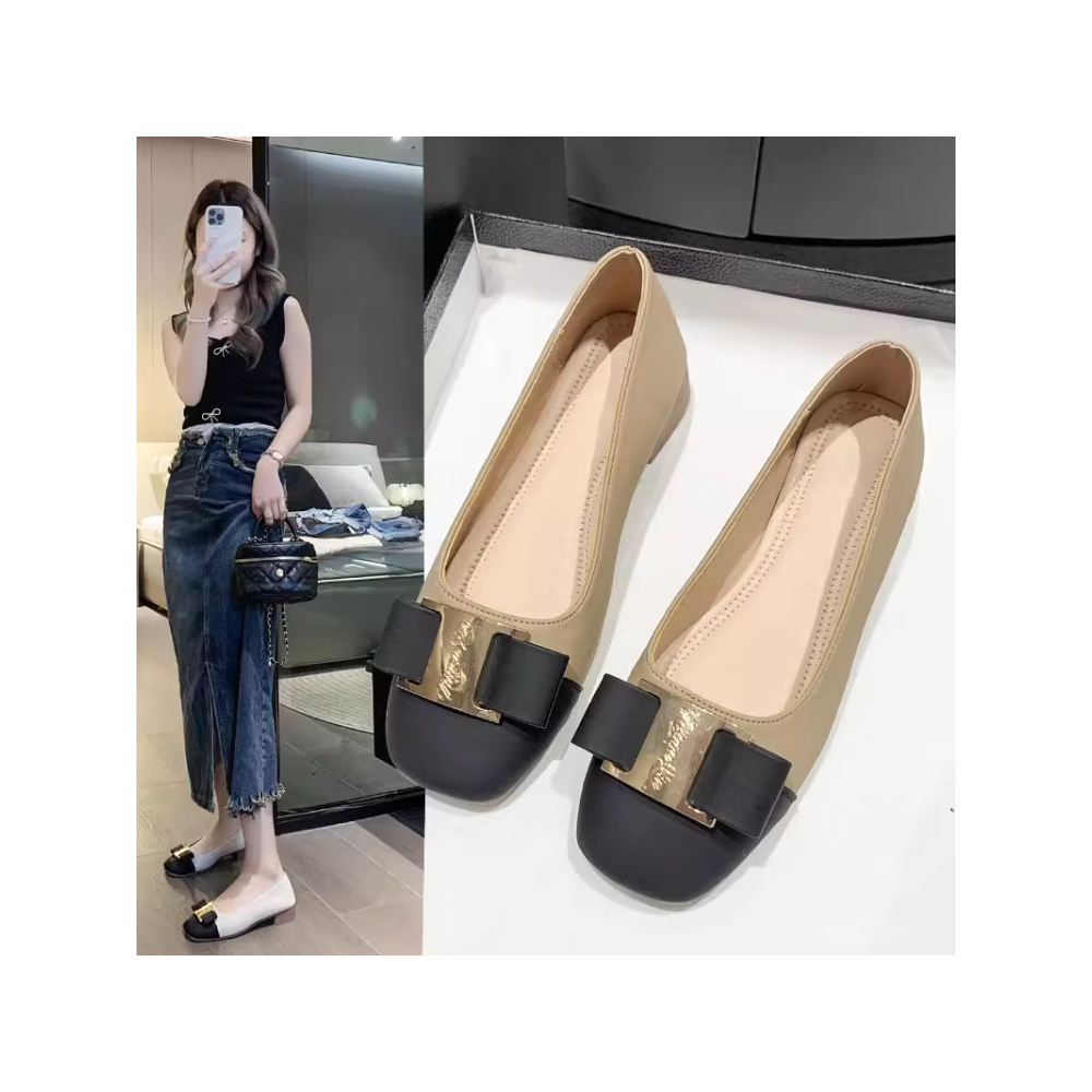EMITA BLOOM flat shoes putih wanita korean style kekinian mary jane flat shoes hak 2cm empuk jelly l