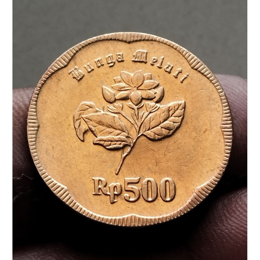 uang koin 500 Melati besar thn 1992 bagus kinclong Asli