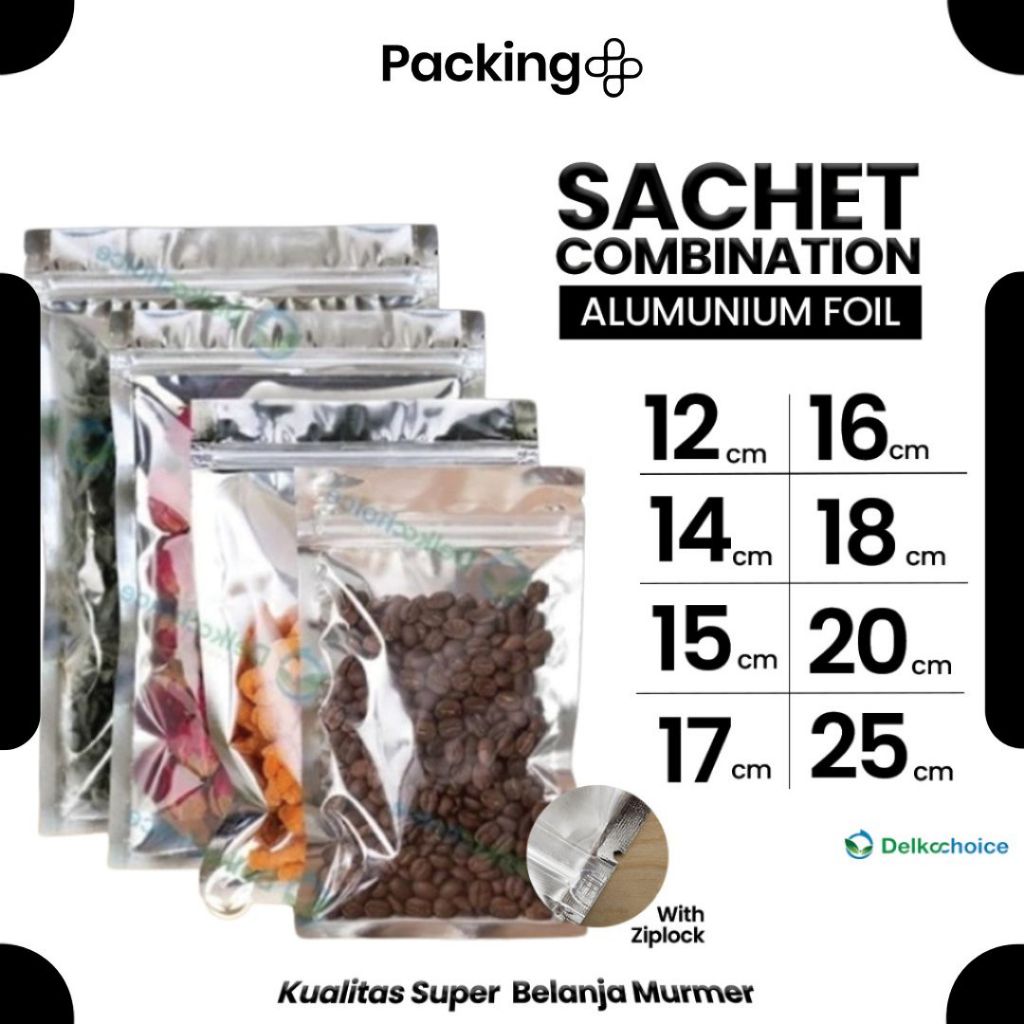 Makanan Bungkus Kemasan Food Grade Sachet Bag Saset Ziplock Kombinasi