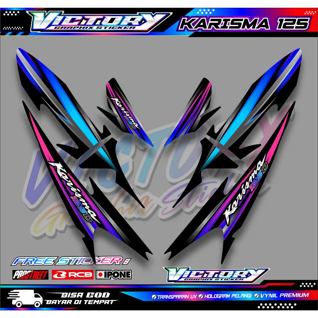 STRIPING VARIASI HONDA KARISMA 125 D / STIKER LIST VARIASI MOTOR KARISMA 125 D