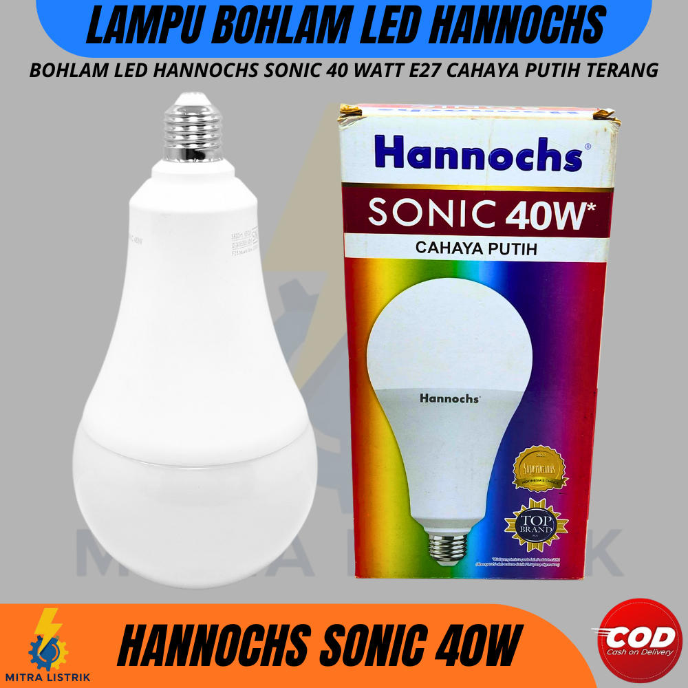 40 Watt Lampu LED Hannochs Sonic Putih Super Terang / Hannochs Sonic Bohlam LED 40 Watt Hemat Listri