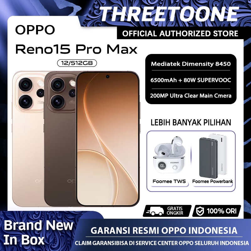 [Official Store] OPPO Reno15 Pro Max 12/512GB Dimensity 8450  — Garansi Resmi OPPO Indonesia