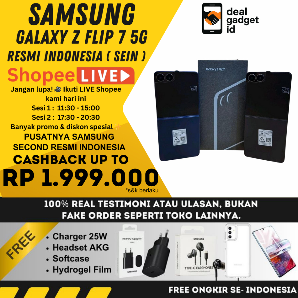 Samsung Galaxy Z Flip 7 256GB 512GB Second Resmi Sein indonesia