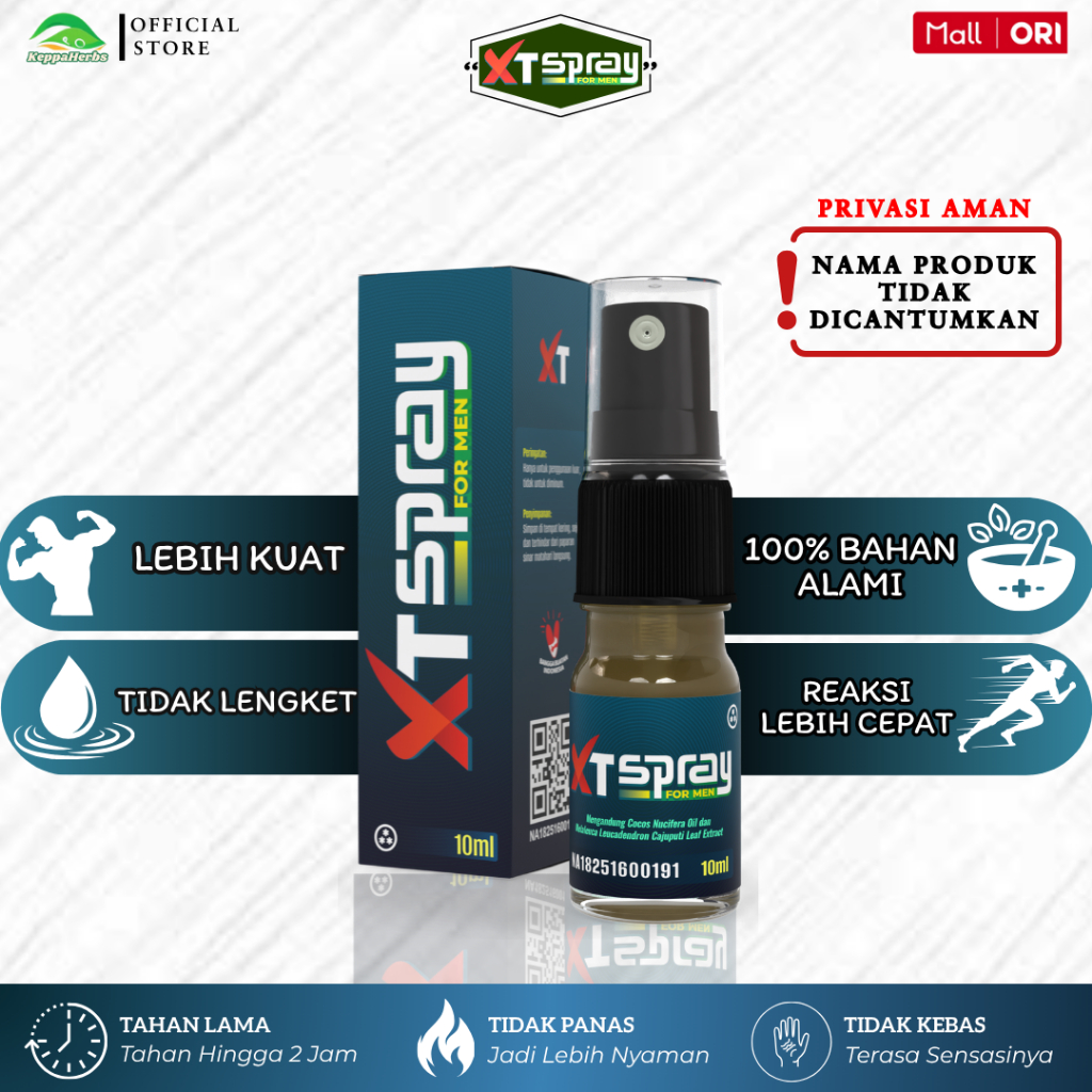 XT Spray Obat Kuat Pria (BPOM) - Tahan Lama Tanpa Efek Kebas Ampuh