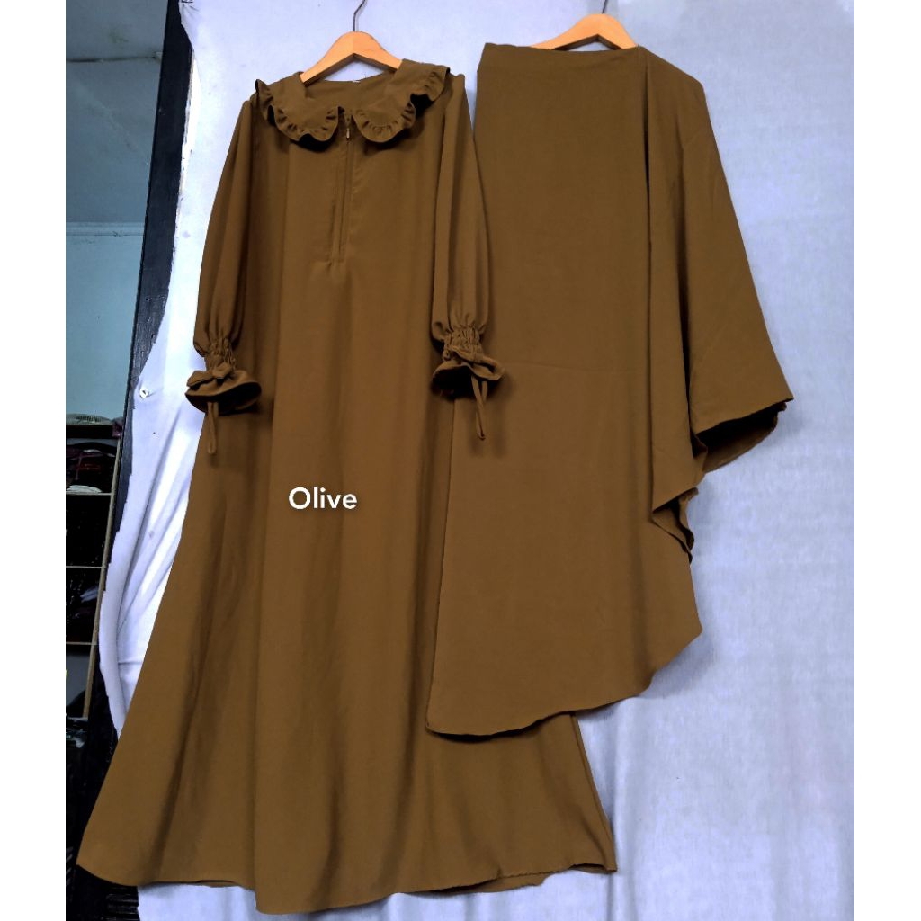 Set Gamis ANAK REMAJA bahan MARINA SILK dan Crinkle premium