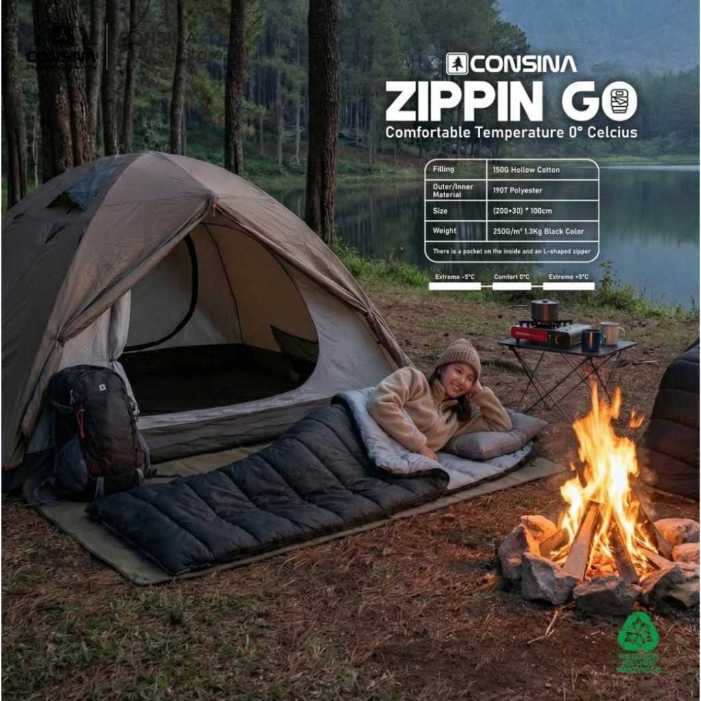 Consina Zippin Go Sleeping Bag Kantung Tidur Gunung | Outdoor Expedition Hiking Camping