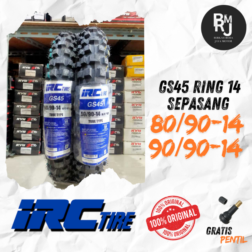 Paket / Satuan Ban Trail / Enduro Ring 14 IRC GS-45 80/90 90/90 Motocross Trail Matic Tubetype GS 45