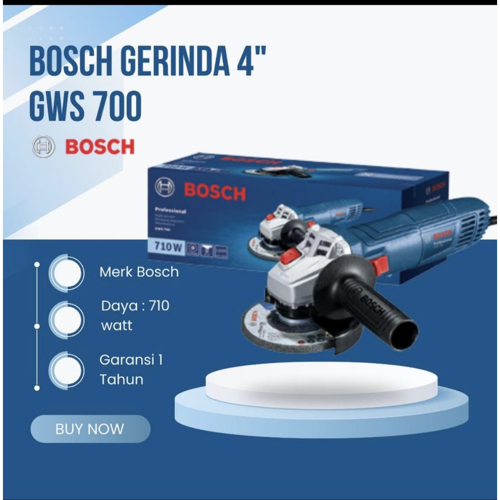 BRIGHT TOOLS MESIN GERINDA TANGAN ORIGINAL GWS 700 BOSCH/MESIN GRINDA BOSCH GWS 700 4" ASLI