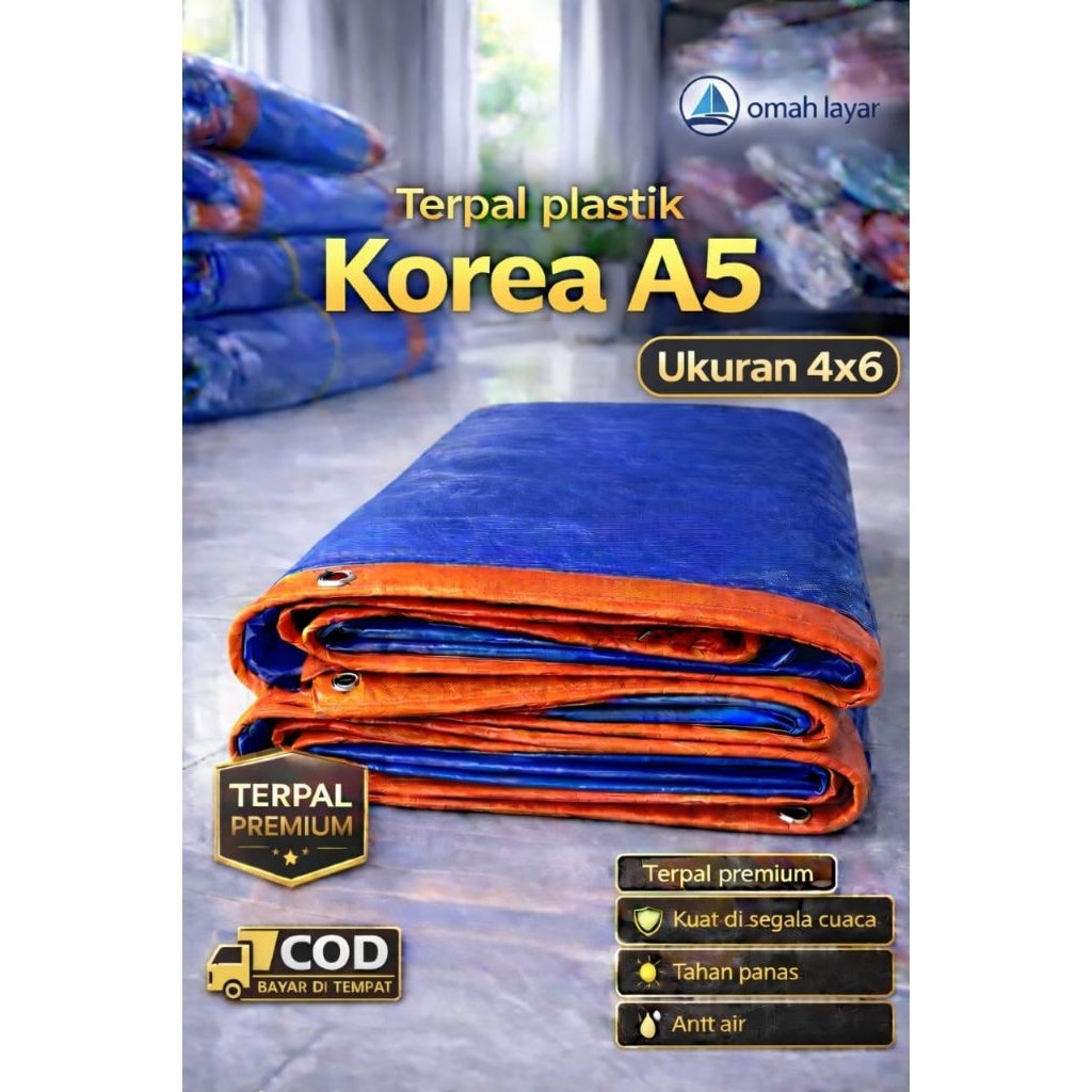 terpal korea A5 4x6 terpal tenda terpal waterproof Camping Outdoor