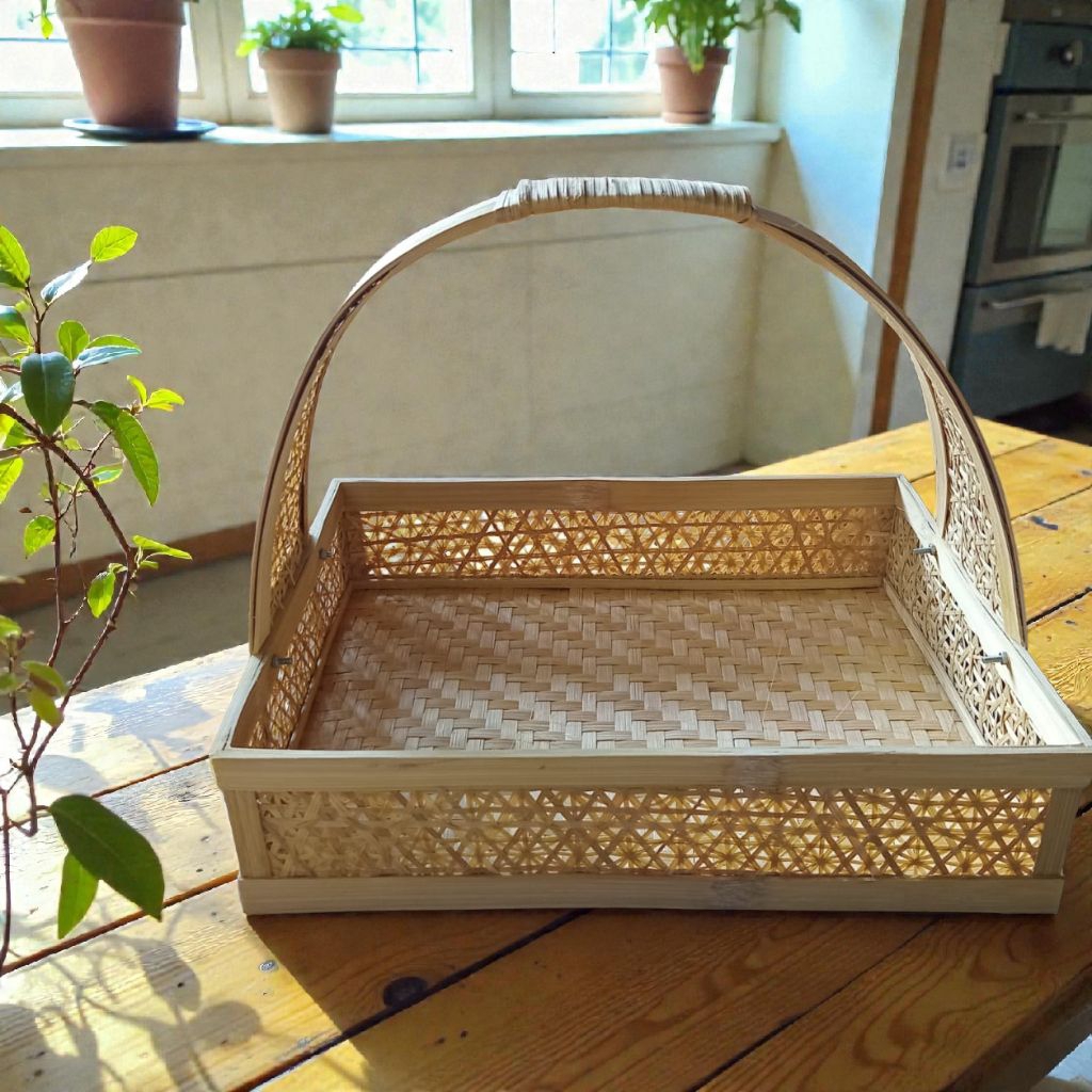 KERANJANG ANYAMAN TRUNTUM / KERANJANG TUMPENG / KERANJANG MAKANAN By Rumpun_Bambu