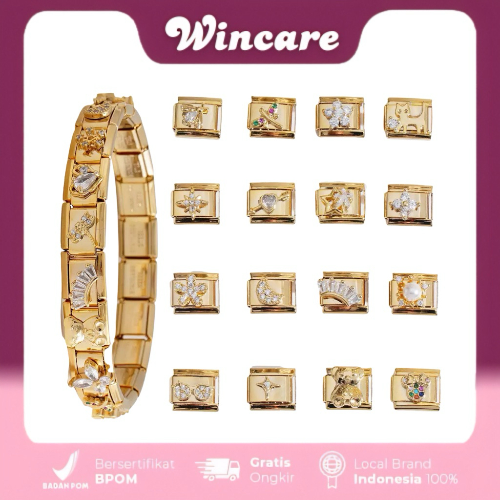 Italian Charm Bracelet Jewellery Series Gold & Platinum / Charm Premium Italian Bracelet By Luvka