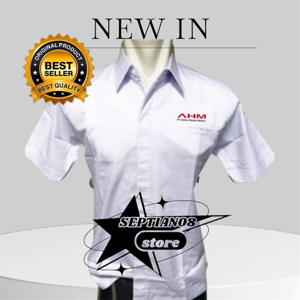 kemeja AHM pt astra honda motor terbaru putih k1