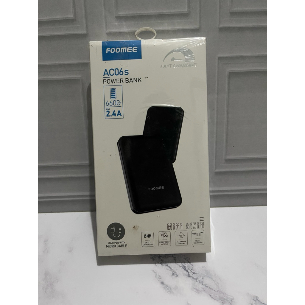POWER BANK 6600 mAh FOOMEE - Fast Charging