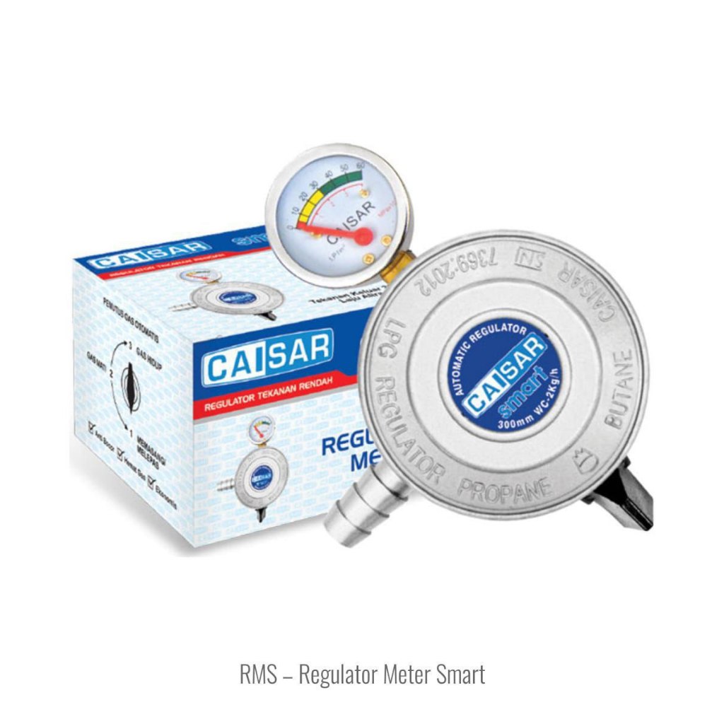 Regulator Gas Caisar Smart LPG Caisar Regulator gas kompor Meter Premium silver kepala regulator met
