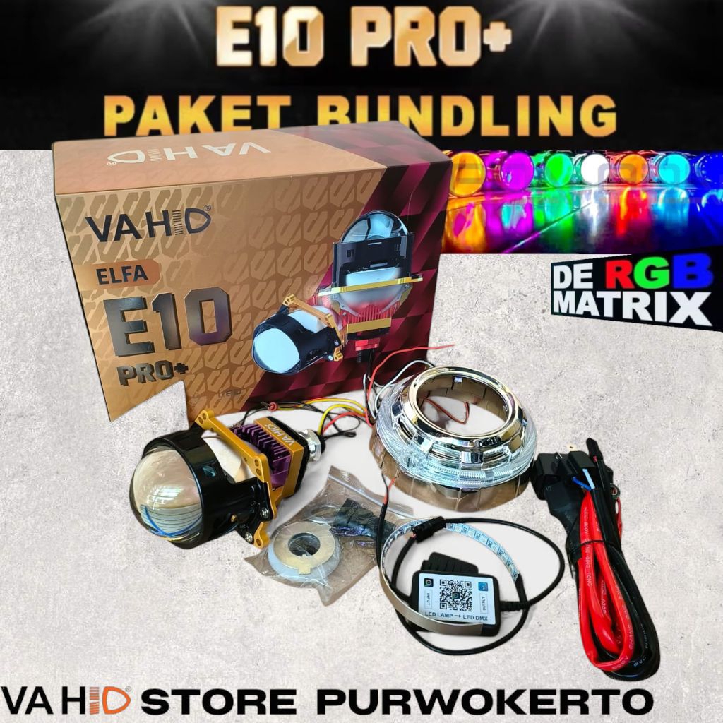 E10 Pro+ | Paket Lengkap Satuan | Projie Biled Projector Vahid | Semi Laser 70 Watt | Vahid Original