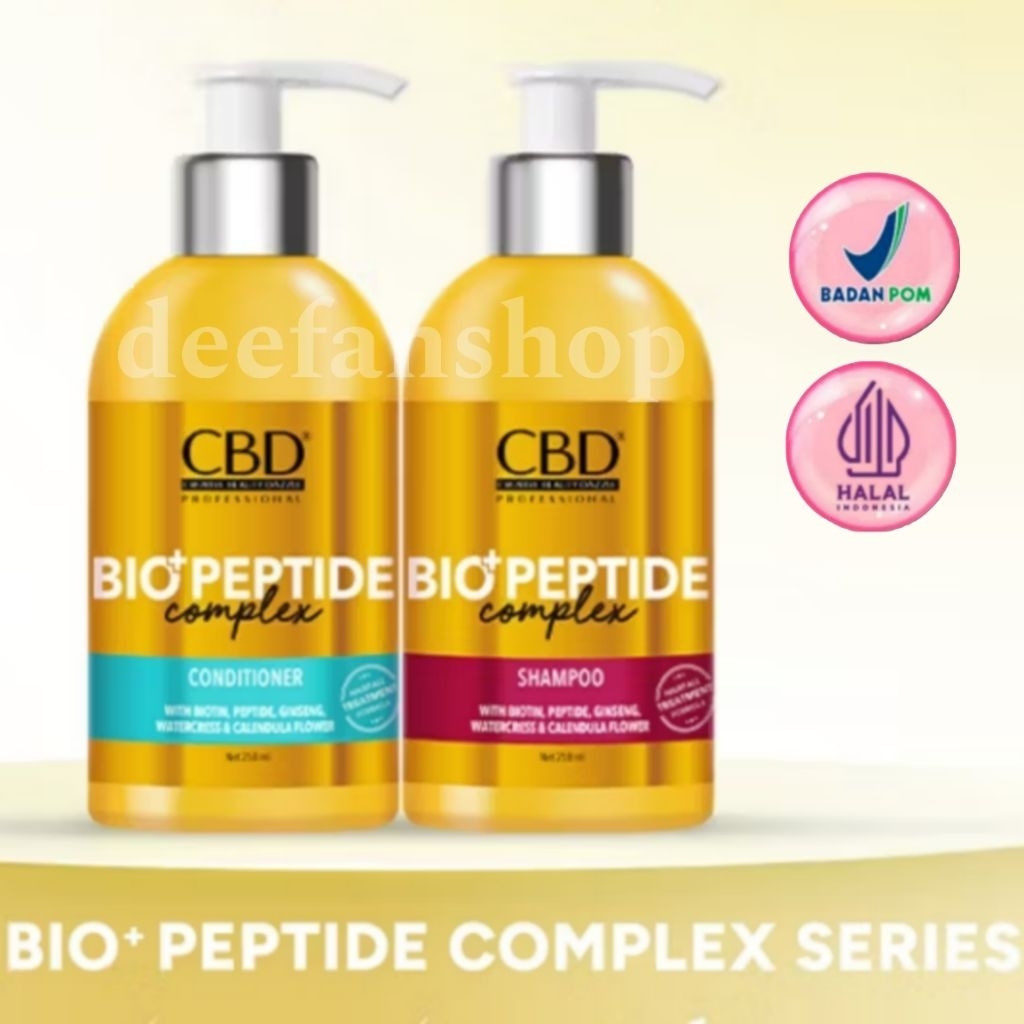 CBD Bio+Peptide Complex Shampoo / Conditioner Perawatan Rambut Rontok 250ml