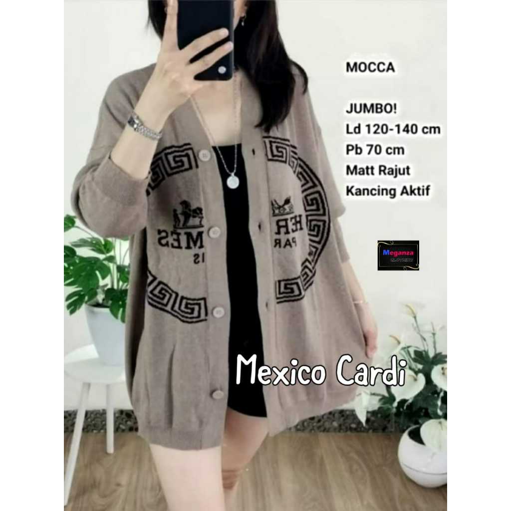 MEXICO CARDIGAN WANITA OUTER SWEATER LENGAN PANJANG KNIT HALUS NYAMAN DIPAKAI LD 120 PJ 70
