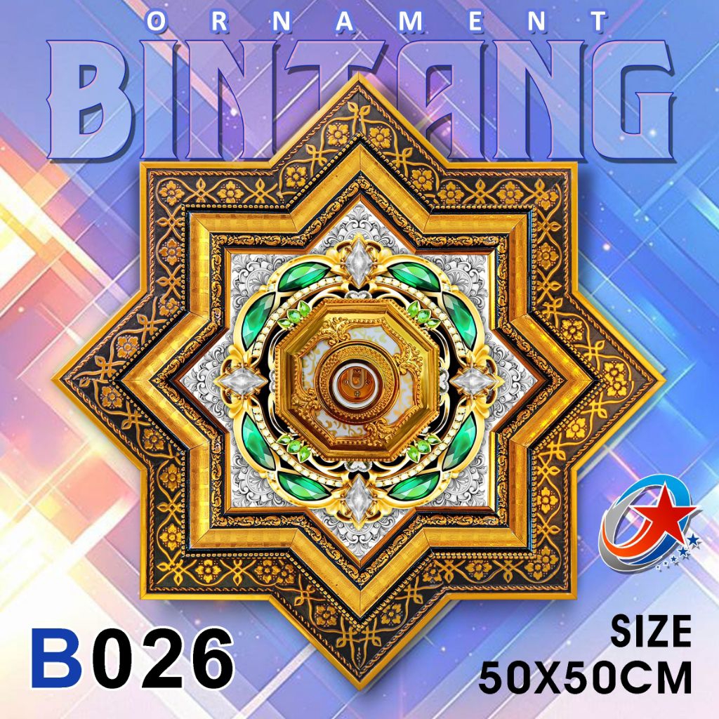 Ornamen lampu plafon pvc 50x50cm doble pigura