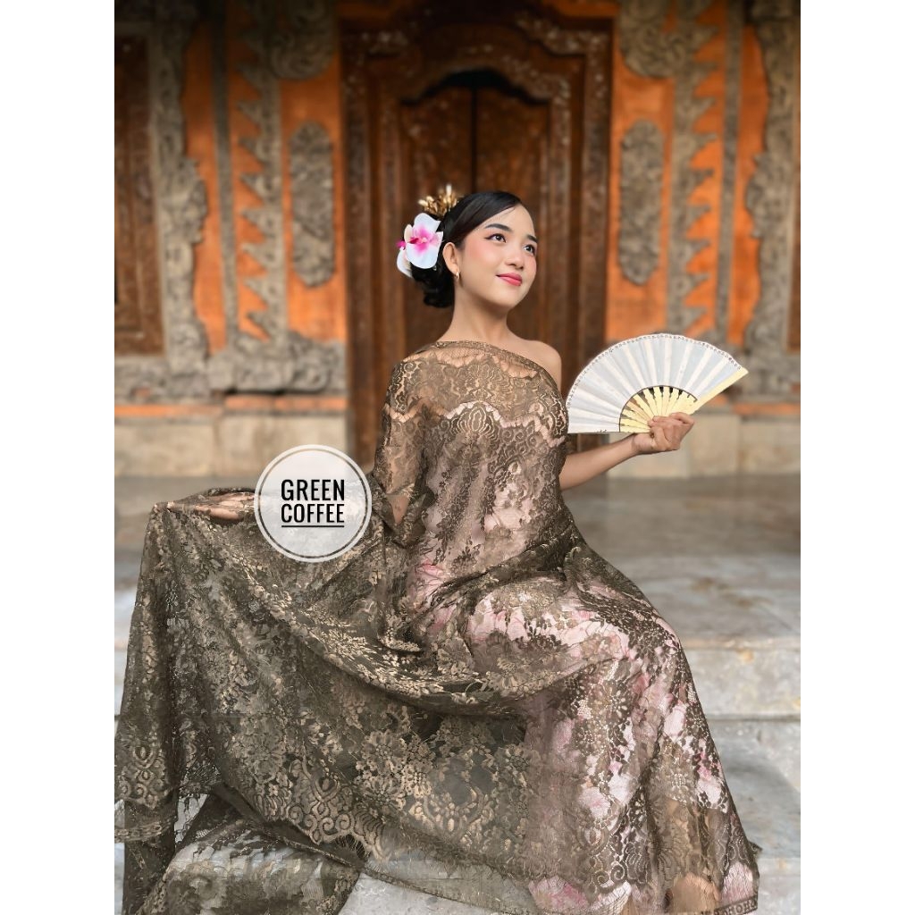 Brokat Metalik Laminate ORI YSL Halette Series | Bahan Kebaya Premium 1,3 Meter