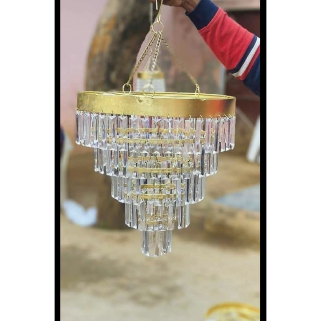 lampu gantung kristal dekorasi, lampu hias pelaminan