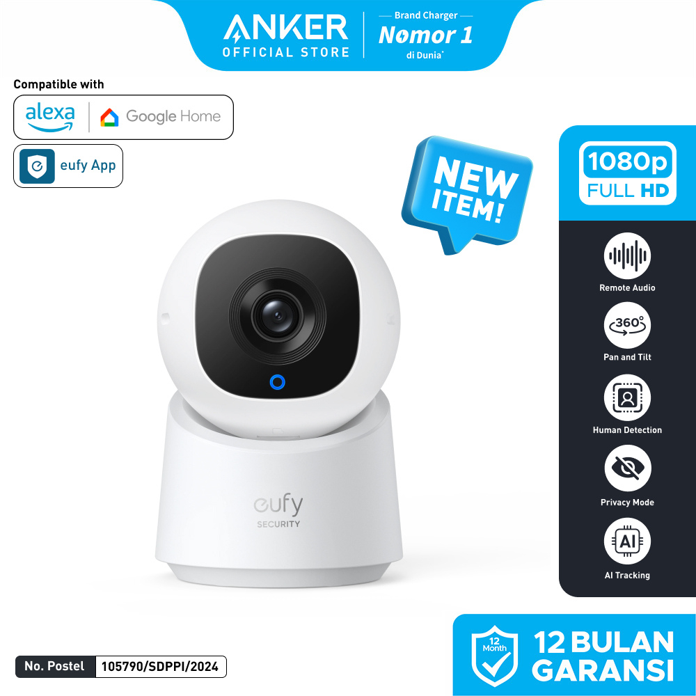 Eufy Security Indoor Camera C220/C210, 2K/1080P Resolution Security Camera with 360 PanTilt, Wireles
