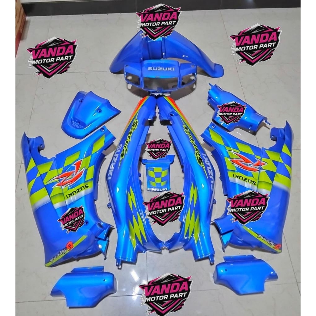 Body Set SATRIA LUMBA Kenny Robert Body Fulset Satria 2tak Biru