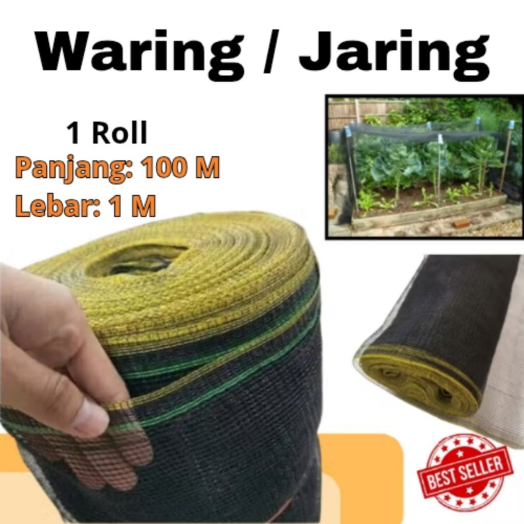Jaring Waring TL 1 Roll Original Panjang 100 Meter × Lebar 1 Meter Pagar Ayam/Ikan