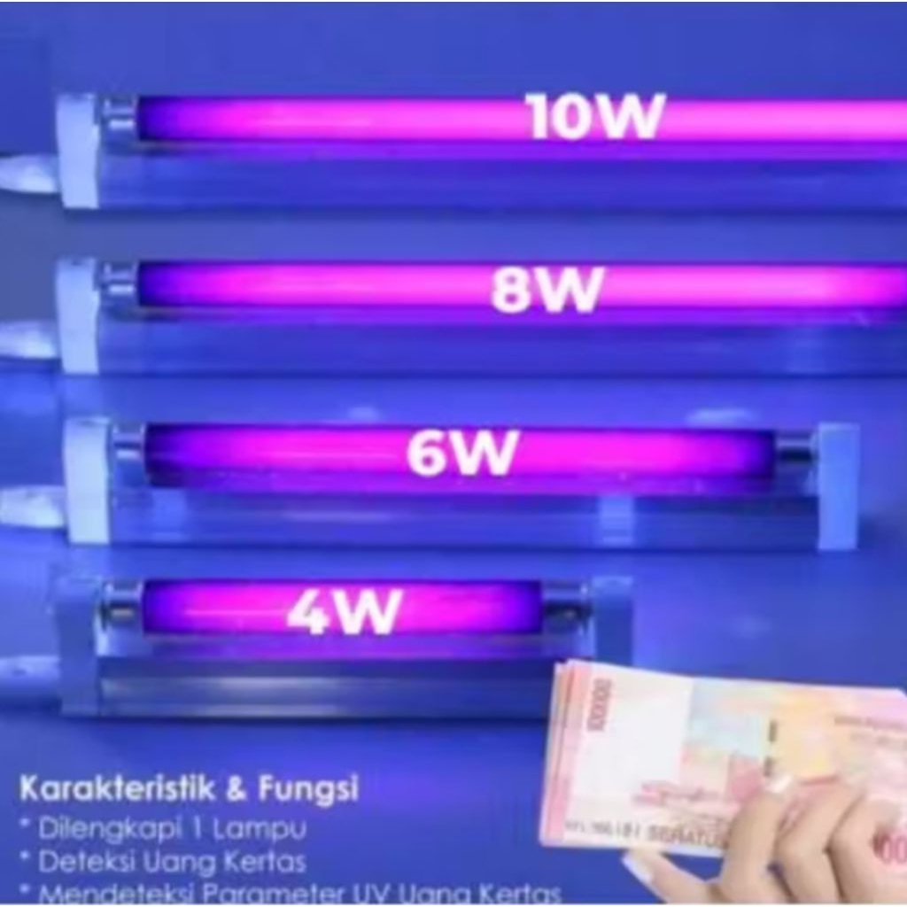 Lampu T5 UV refill (Evaco) 8watt/Lampu Money/Detector uang palsu