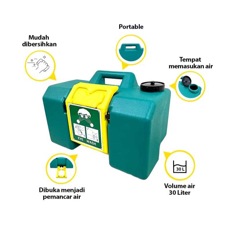 ENGO Emergency Eye Wash Portable 8 Gallon / Shower Eye Washer / 30 Liter / Eye Wash Station