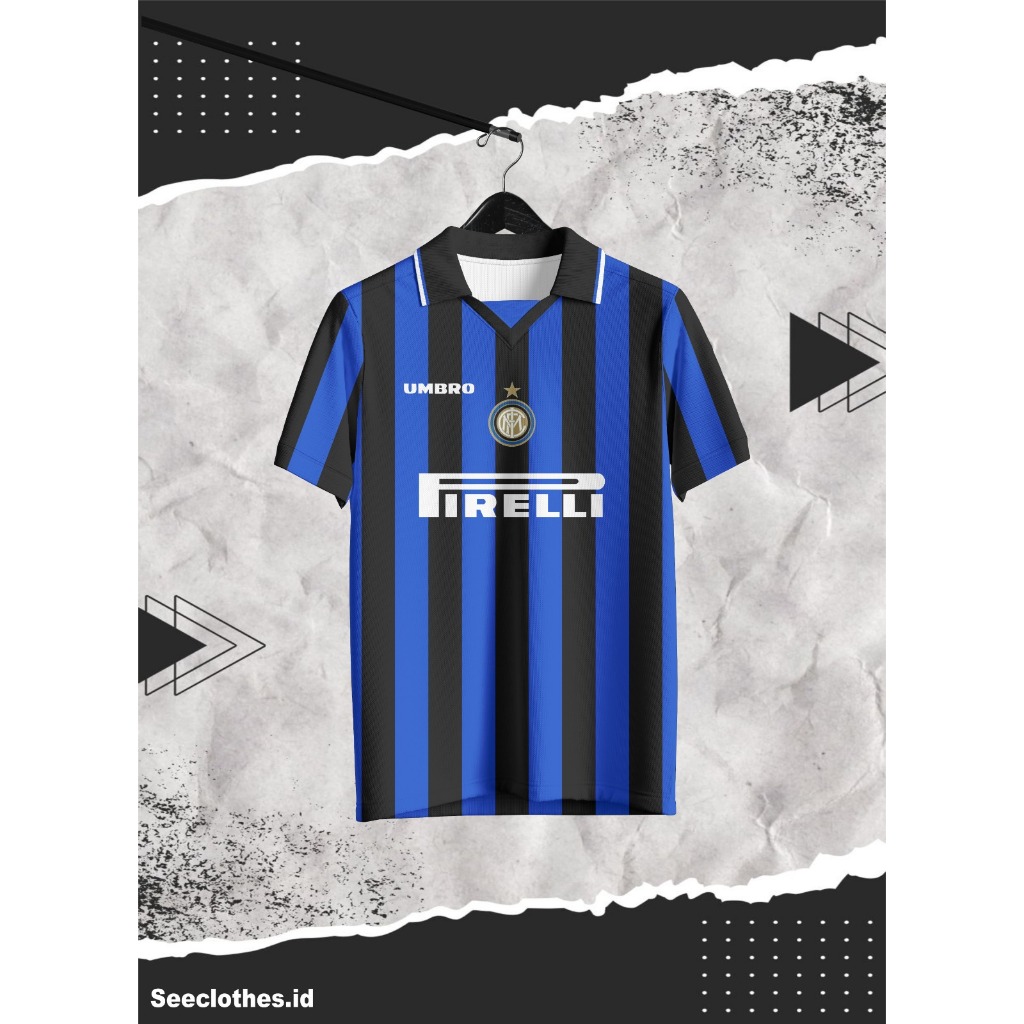 Jersey Vintage Retro Old Inter Milan 1997/98 Home Seeclothes.id