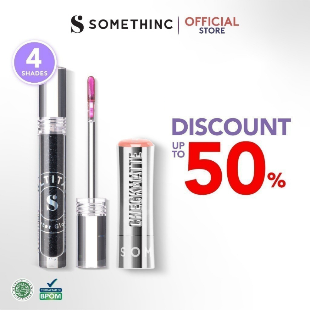 SOMETHINC [2 PCS] Checkmatte Transferproof Lipstick x Multitask Water Gloss | Lipstick Batang Transf