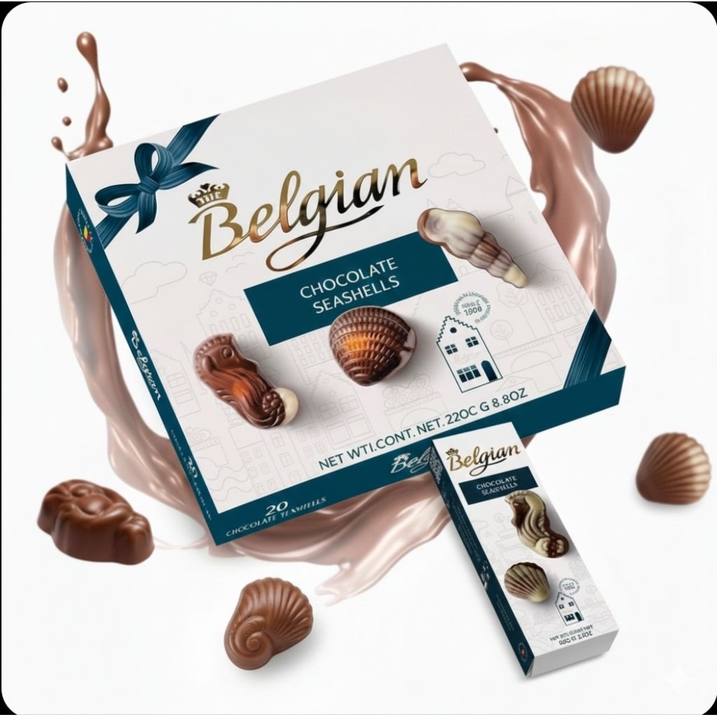 The Belgian Seashell Gift Box / Coklat Premium / Coklat Valentine / Coklat Import / Coklat Gold / Co