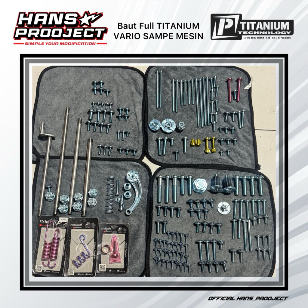BAUT TITANIUM FULL SET SAMPAI MESIN VARIO 125/150