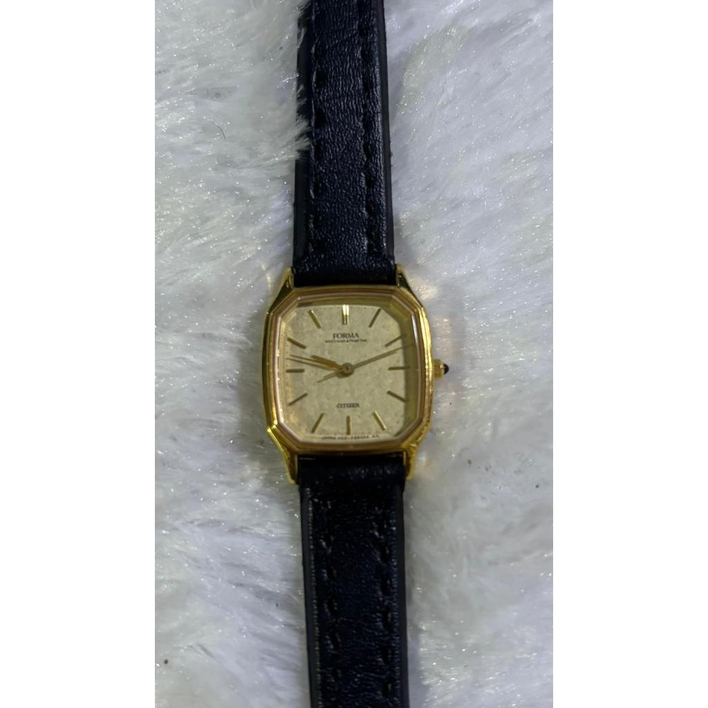 Vintage Citizen Forma Tank Quartz Gold Champagne