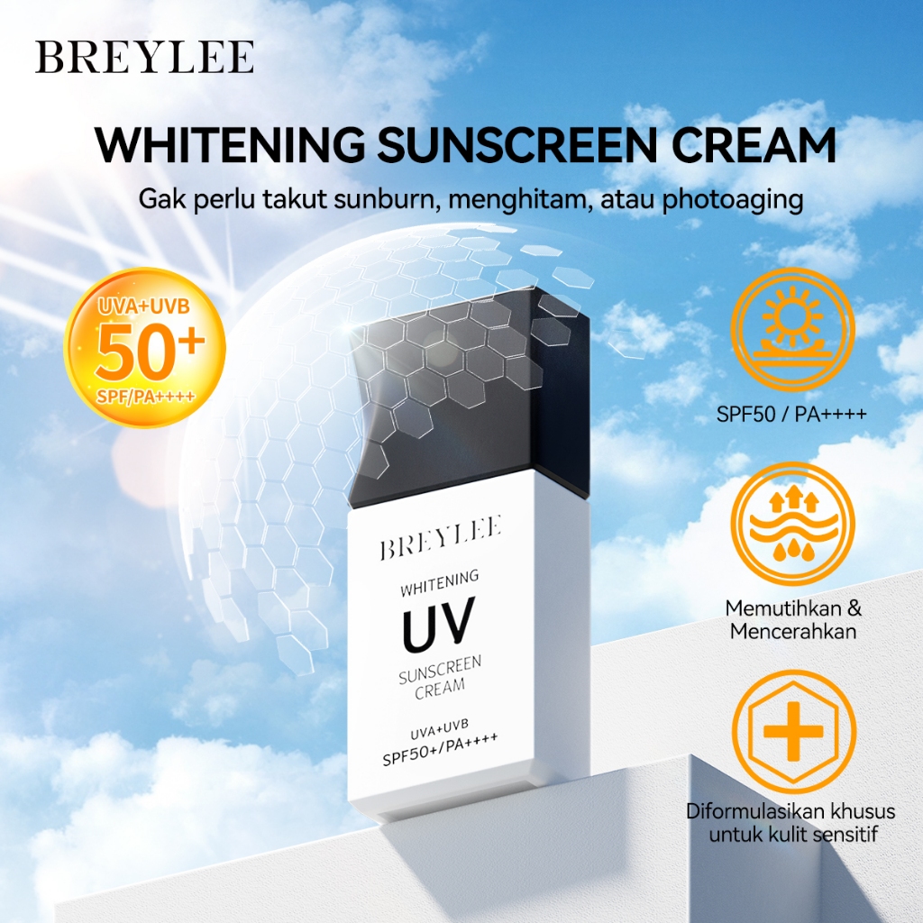 Tabir Surya Wajah Krim Tabir Surya Wajah SPF50++++ Perlindungan UVA UVB Anti Penuaan Mencerahkan 30m