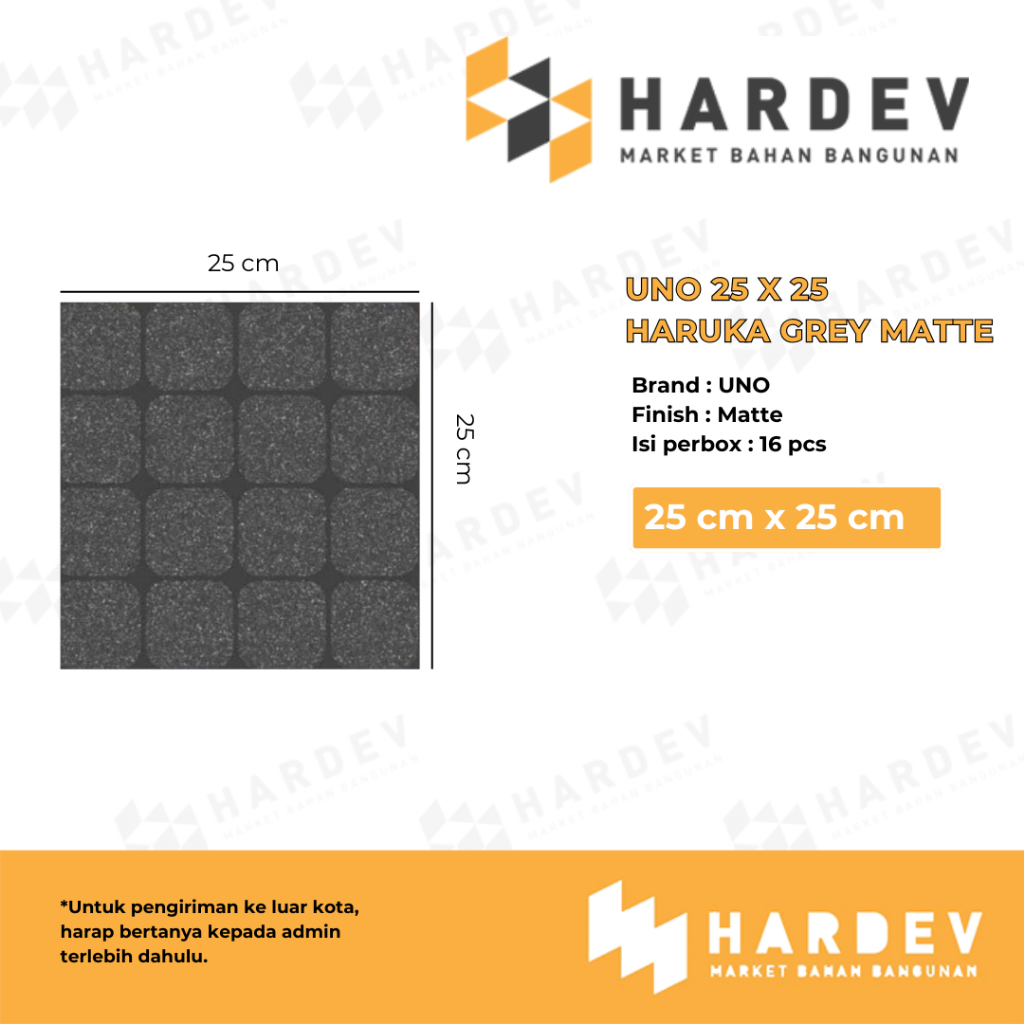 UNO 25X25 Haruka Dark Grey Matte - Keramik Lantai